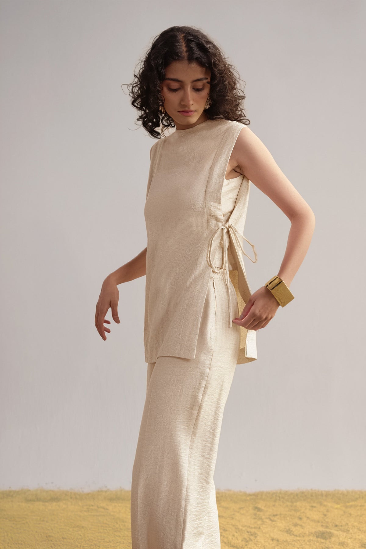 Set Women - Silk-Linen Two-Piece Outfit