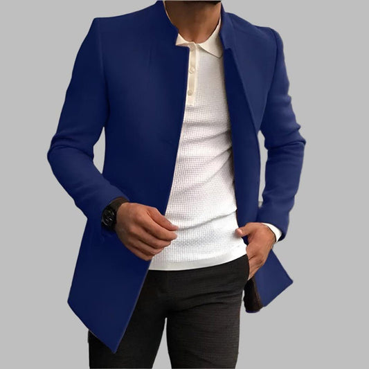 Jacket Men - Wool Slim Fit Jacket with Stand Collar