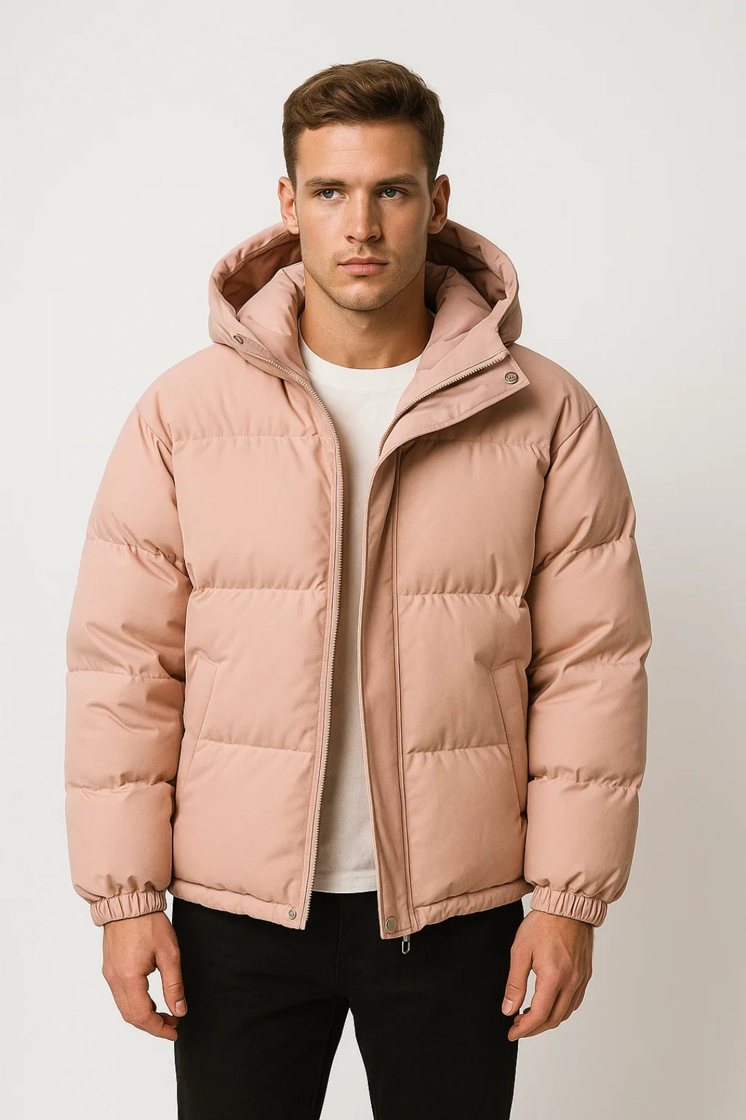 Jacket Men - Warm Winter Puffer Jacket with Hood