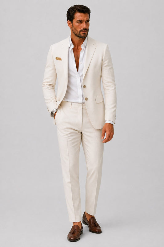 Suit Men - Linen Breathable Suit