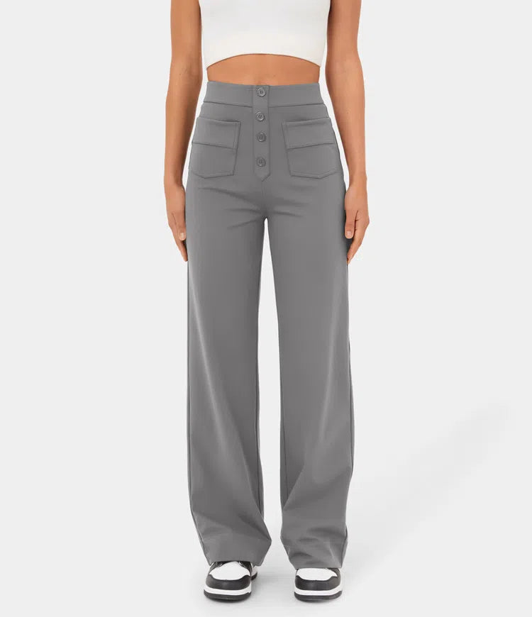 Trousers Women - Trousers with Button Front
