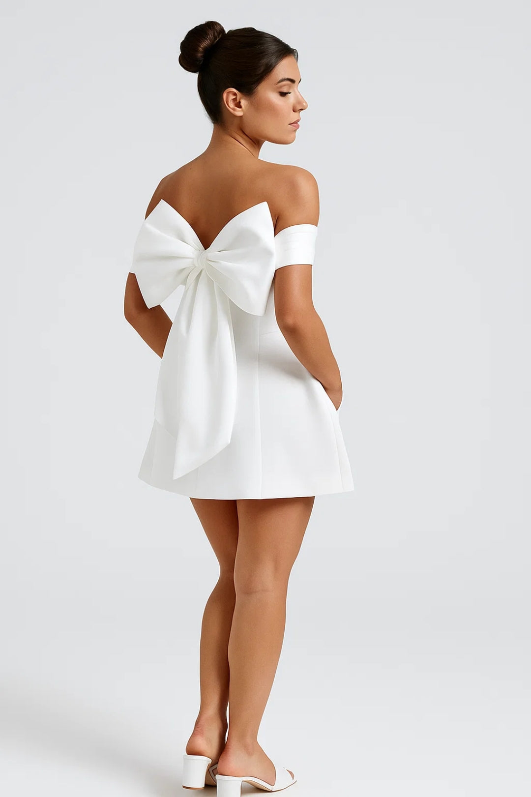 Mini Dress Women - A-Line Party Dress with Off-Shoulder Neckline