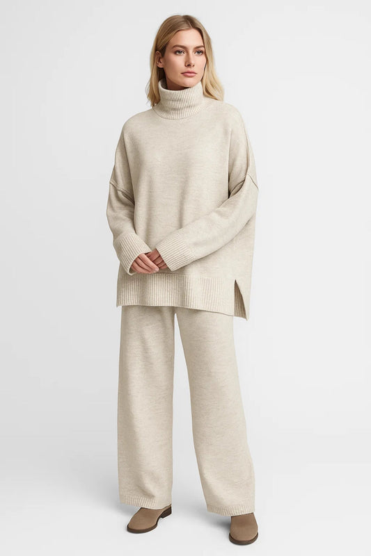 Loungewear Women - Wide Pants Set Loungewear with Turtleneck