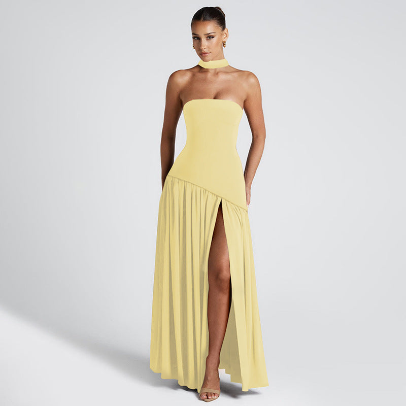 Maxi Dress Women - Corset Dress with Strapless Design