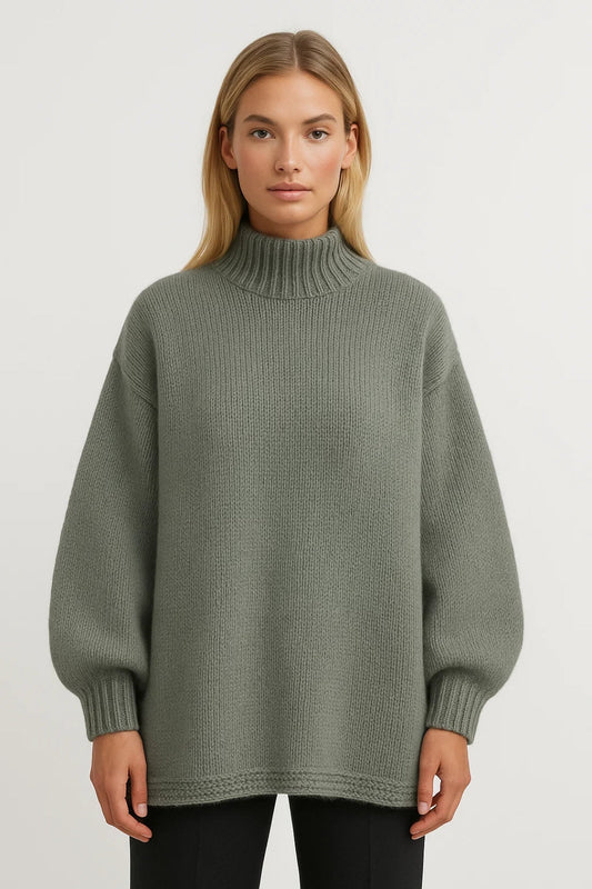 Sweater Women - Oversized Chunky Winter Sweater with Turtleneck