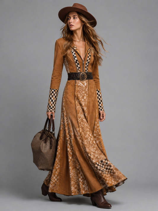 Maxi Dress Women - Wrap Maxi Dress with Trim