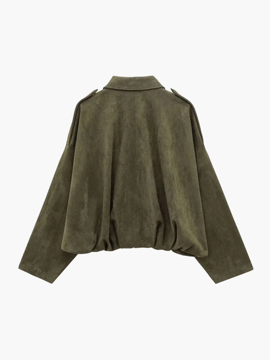 Jacket Women - Soft Brushed Jacket with Button Front