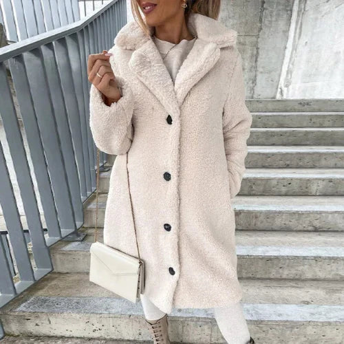 Coat Women - Teddy Fleece Coat with Plush Finish