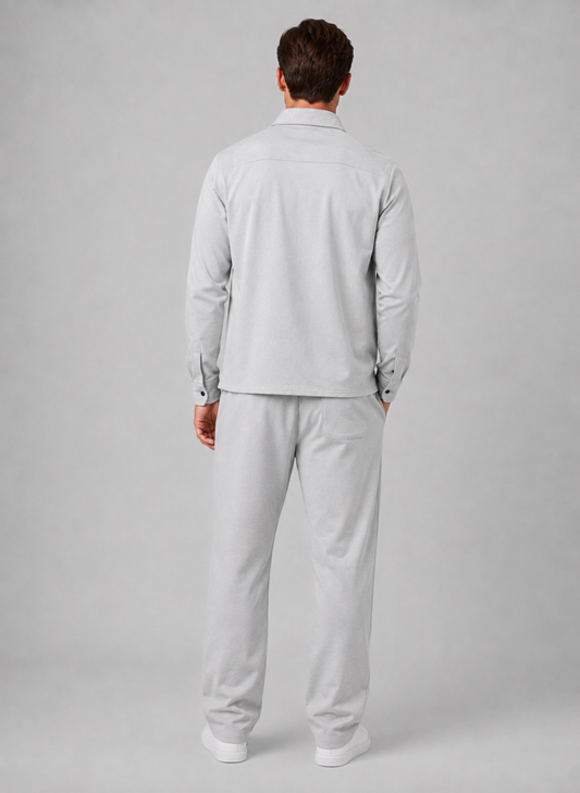 Set Men - Belted Straight Leg Outfit with Long Sleeves