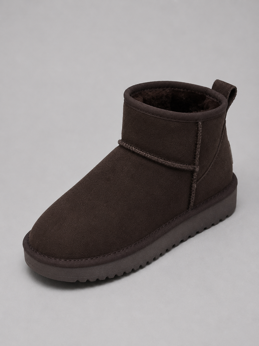 Ankle Boots Women - Suede Look Ankle Boots with Shearling Lining