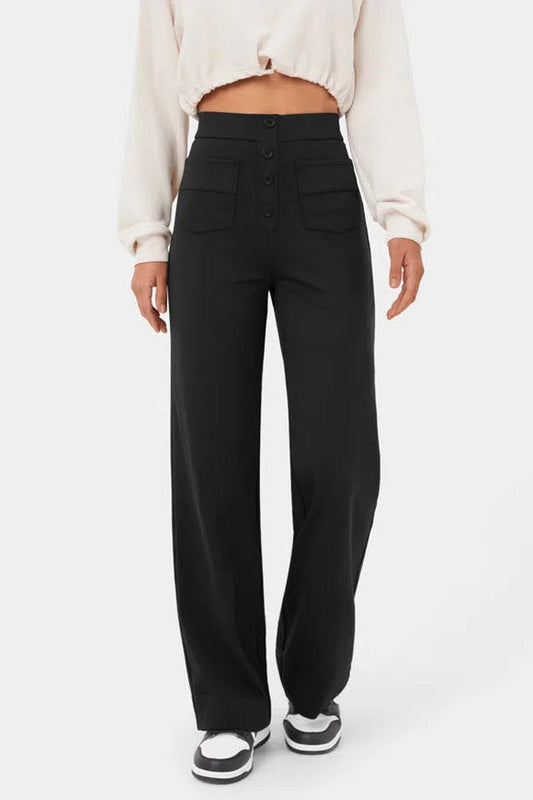 Trousers Women - Trousers with Button Front