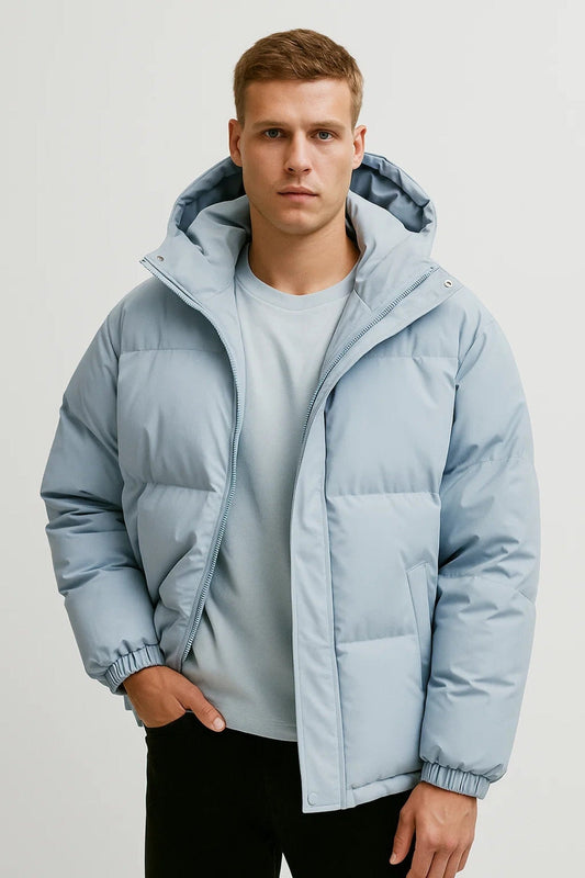 Jacket Men - Warm Winter Puffer Jacket with Hood