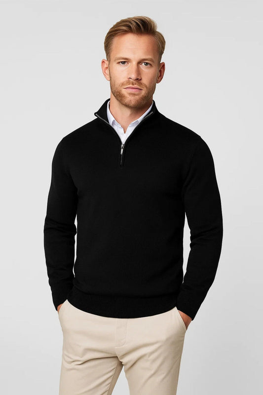 Pullover Men - Knit Casual Smart Pullover with Half-Zip