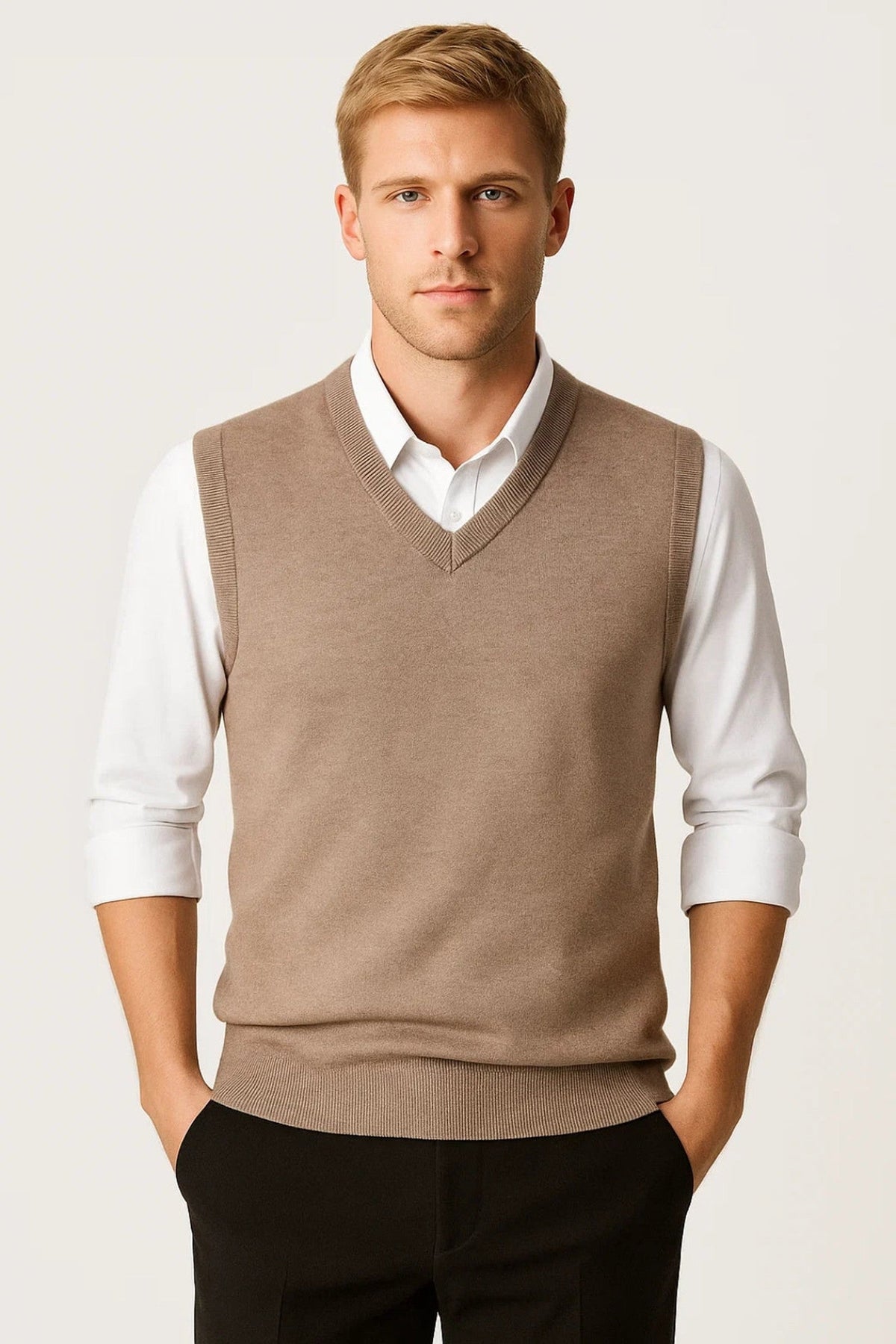 Pullover Men - Comfortable Pullover with V-Neckline