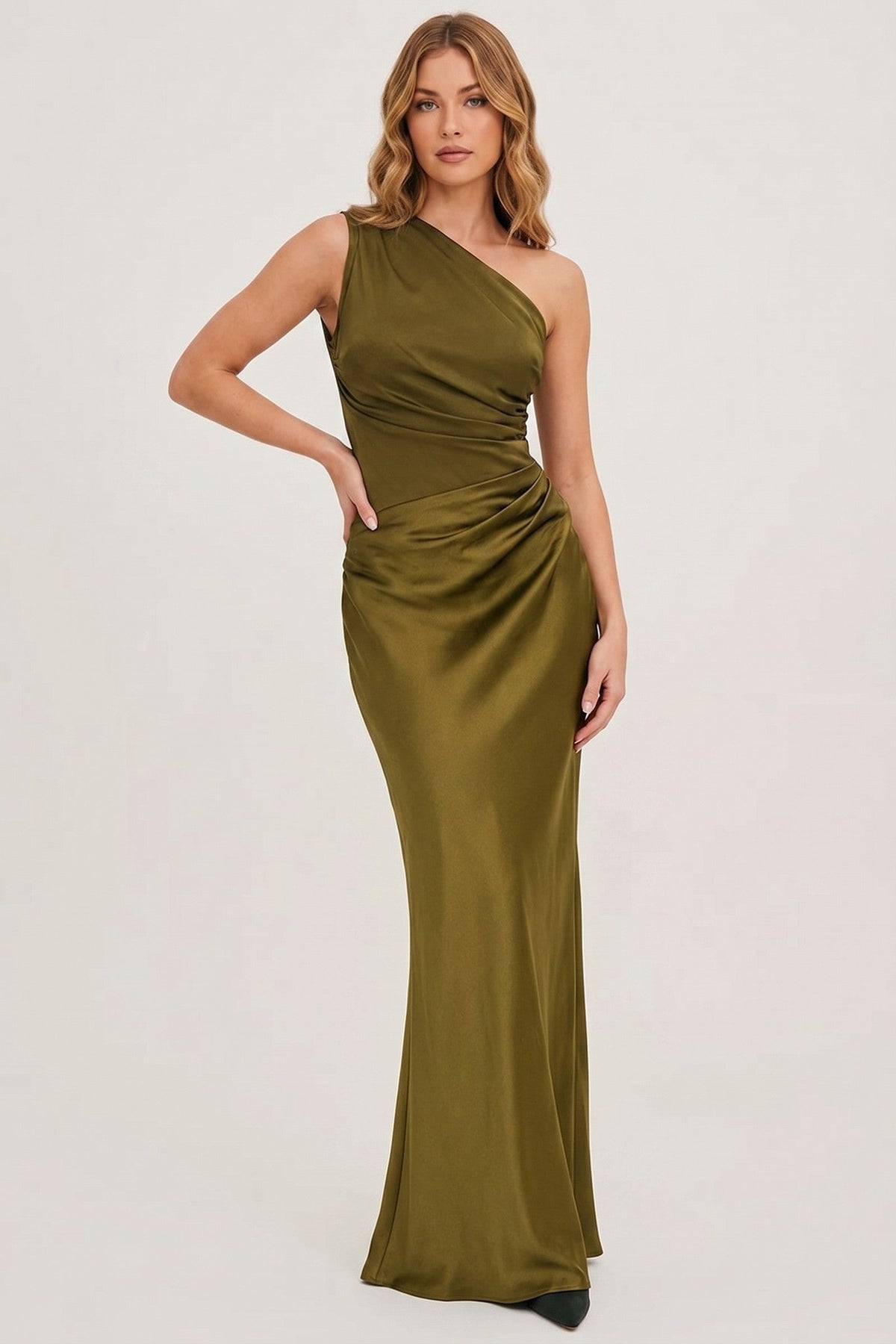 Dress Women - Maxi Sculpted Dress with One-Shoulder Neckline