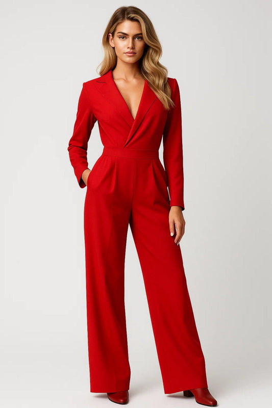 Jumpsuit Women - Tailored Jumpsuit with V-Neckline