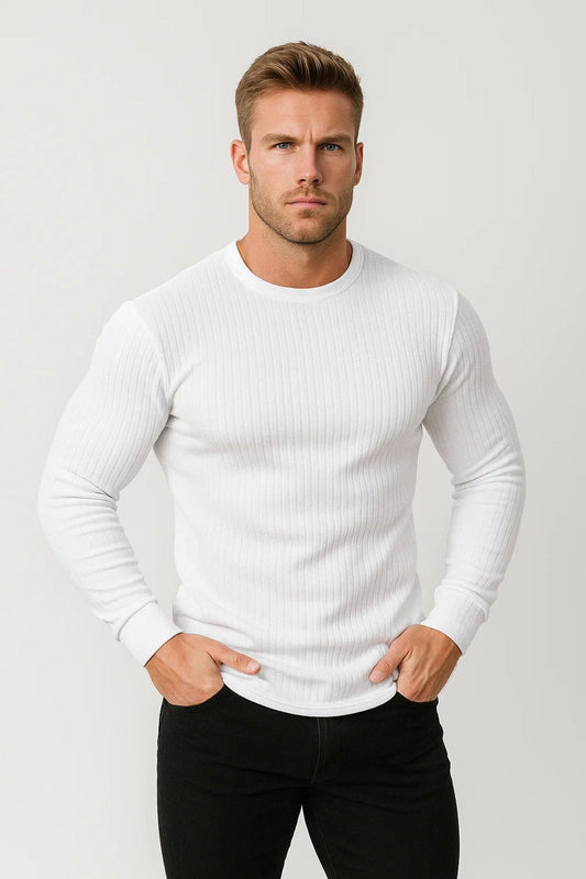 T-Shirt Men - Comfortable Crew Casual T-Shirt with Long Sleeves