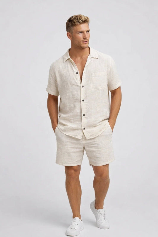 Set Men - Two-Piece Casual Outfit with Button Front