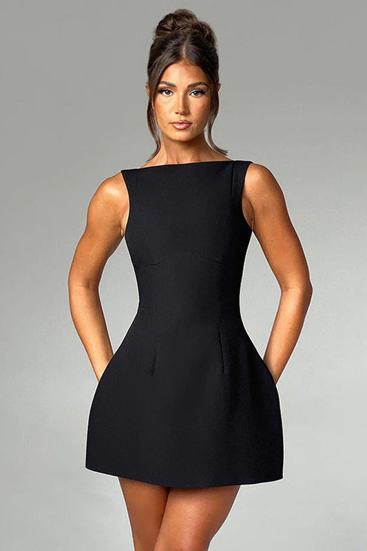 Dress Women - Mini Festive Dress with Open Back