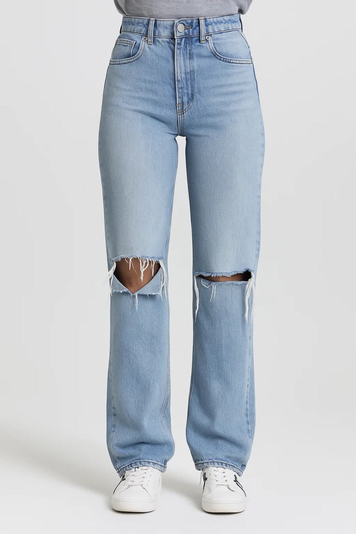 Jeans Women - Denim Distressed Stretch Jeans with High Waist