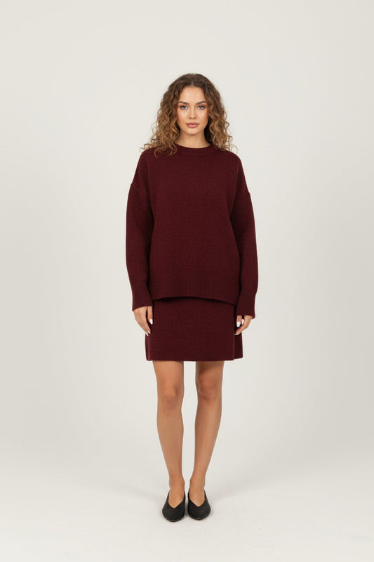 Knit Set Women - Oversized Jumper Skirt Set