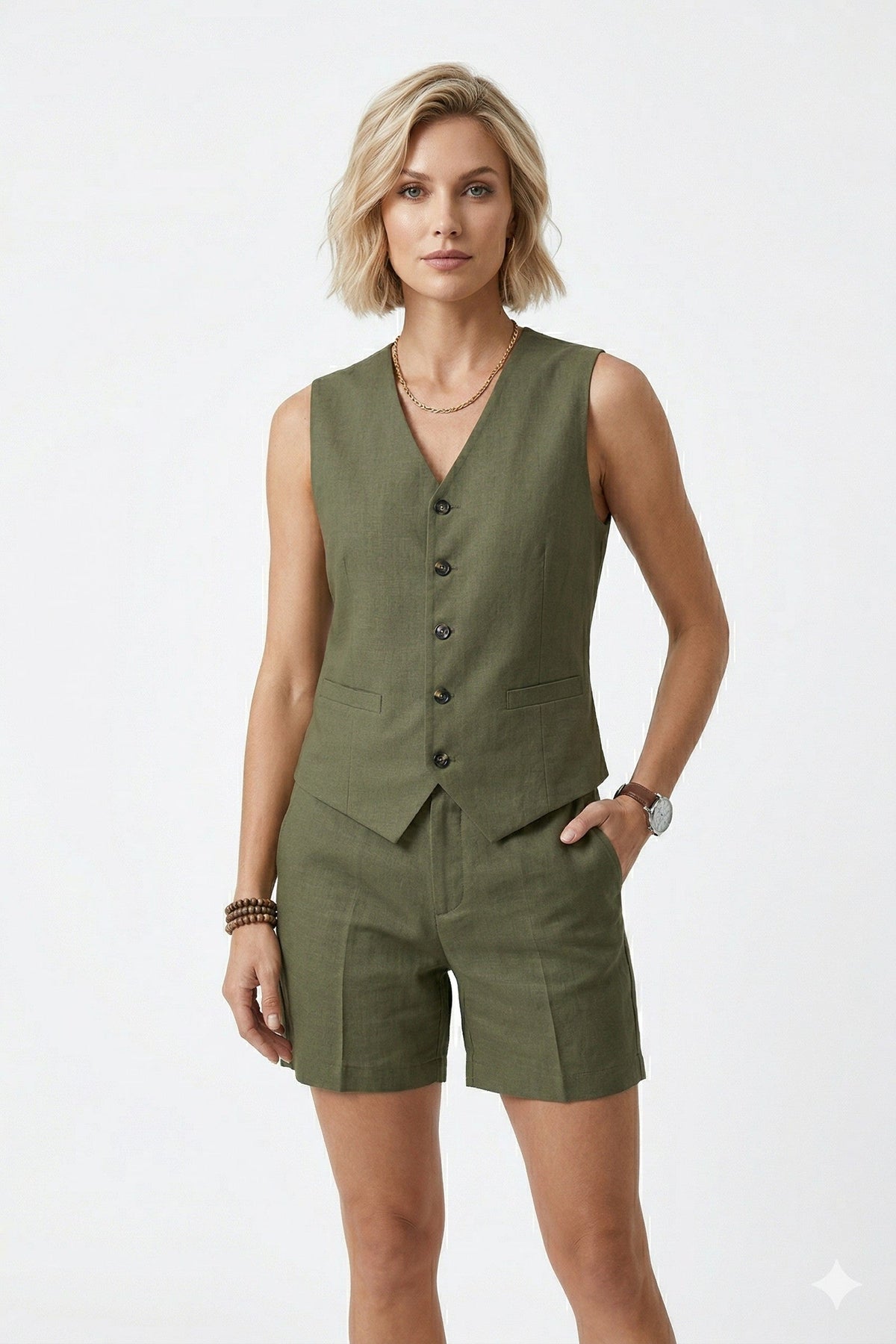 Summer Set Women - Vest Top Shorts Set with High Waist