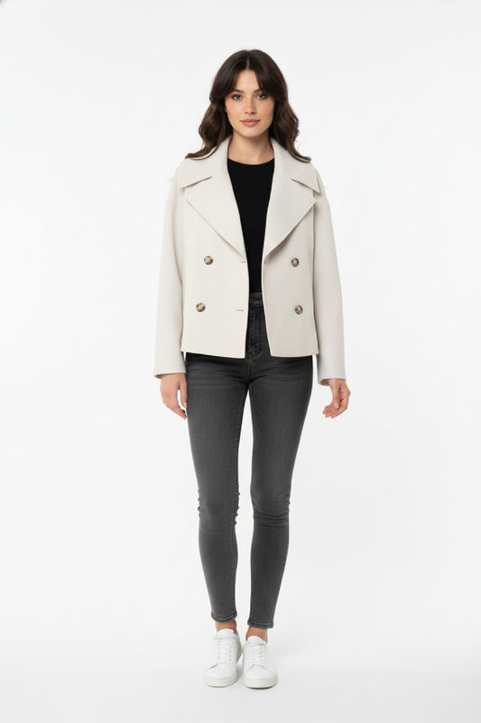 Coat Women - Wool Short Lightweight Coat