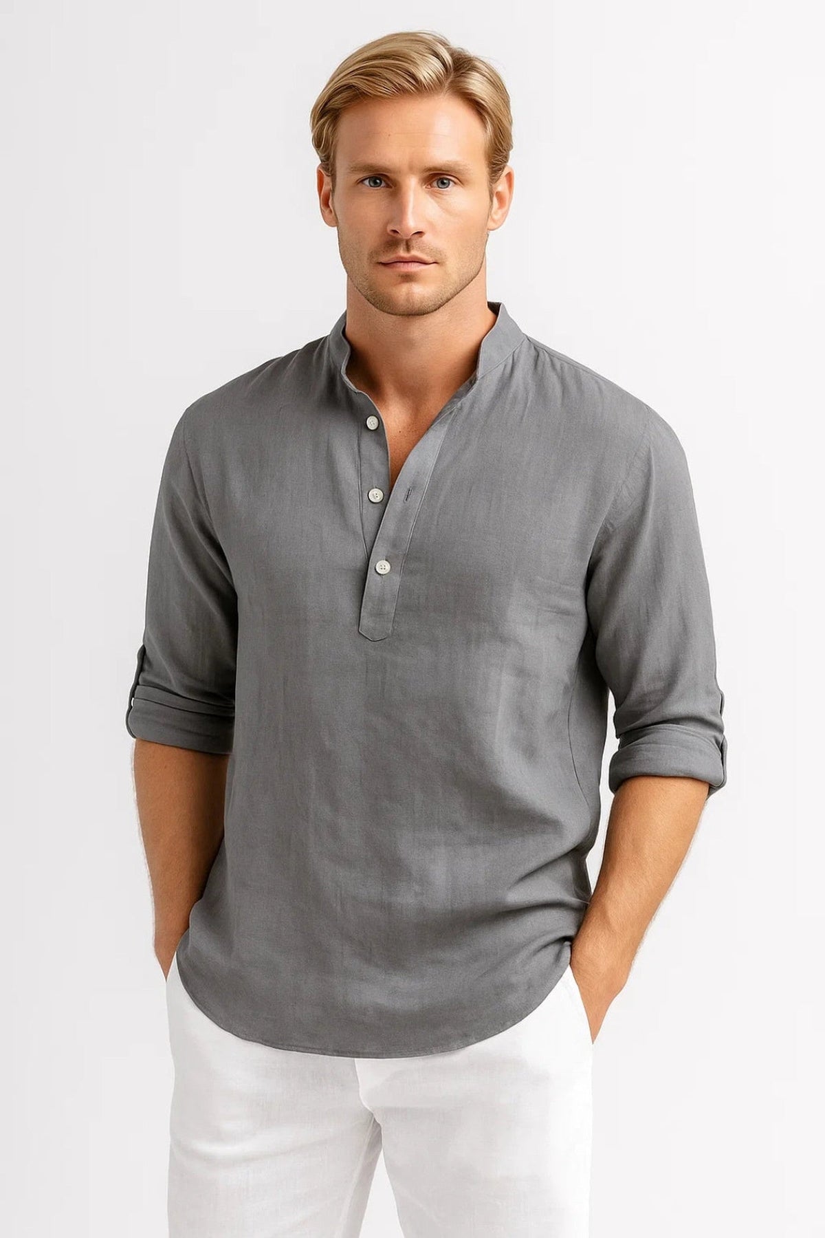 Cotton Shirt Men - Lightweight Breathable Relaxed Fit Shirt