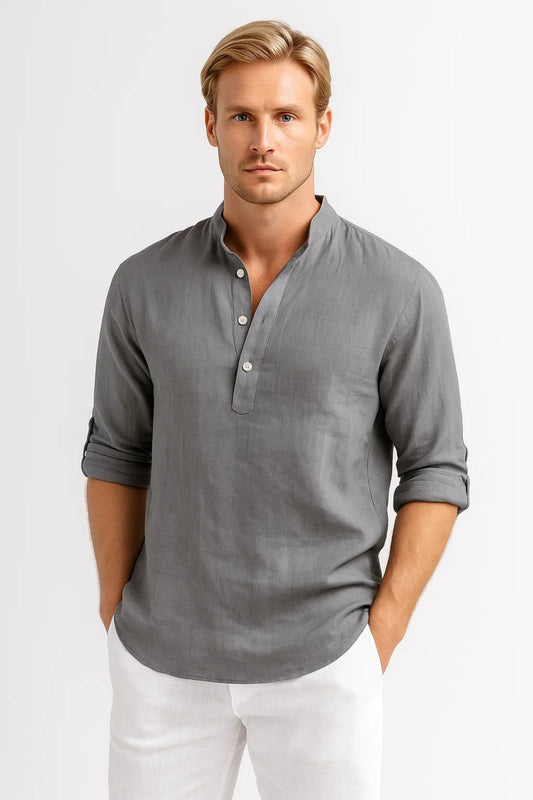 Cotton Shirt Men - Lightweight Breathable Relaxed Fit Shirt