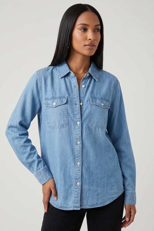 Shirt Women - Lightweight Button-Down Shirt