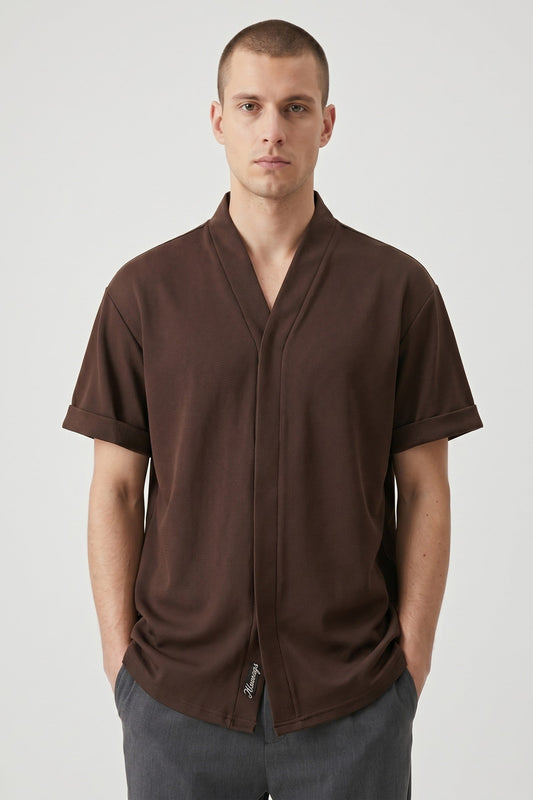 T-Shirt Men - Cuffed Sleeve Cotton T-Shirt