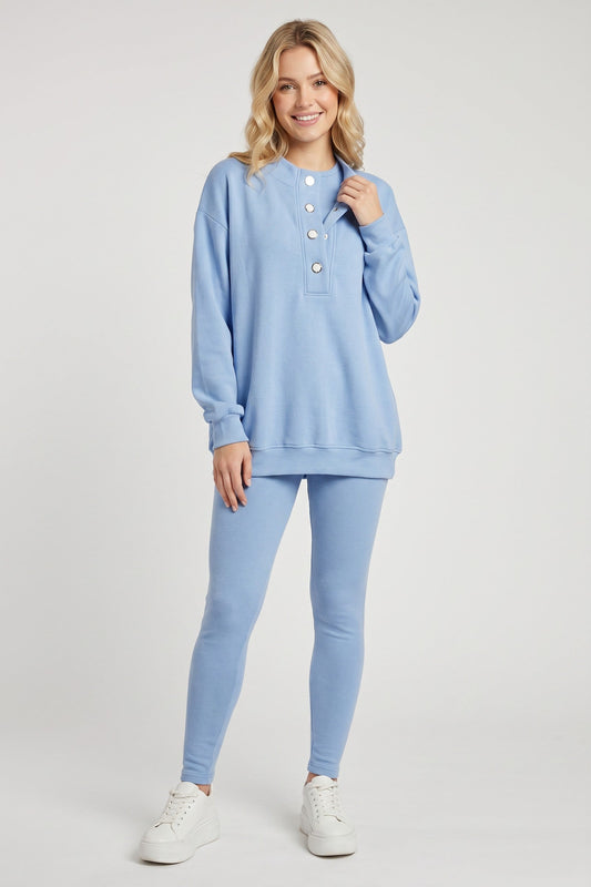 Tracksuit Women - Cotton Sweatshirt and Joggers Two-Piece Set