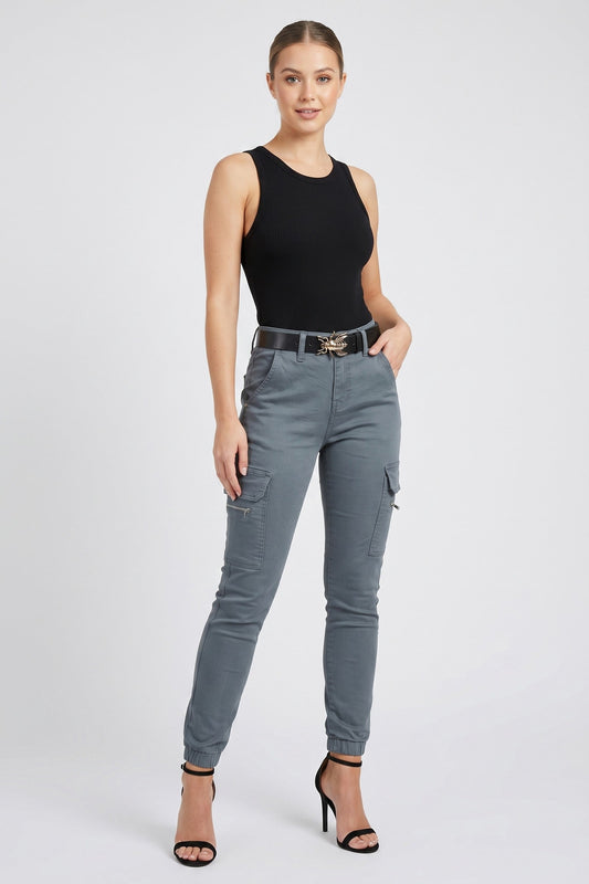 Jeans Women - Cargo Denim with Utility Pockets
