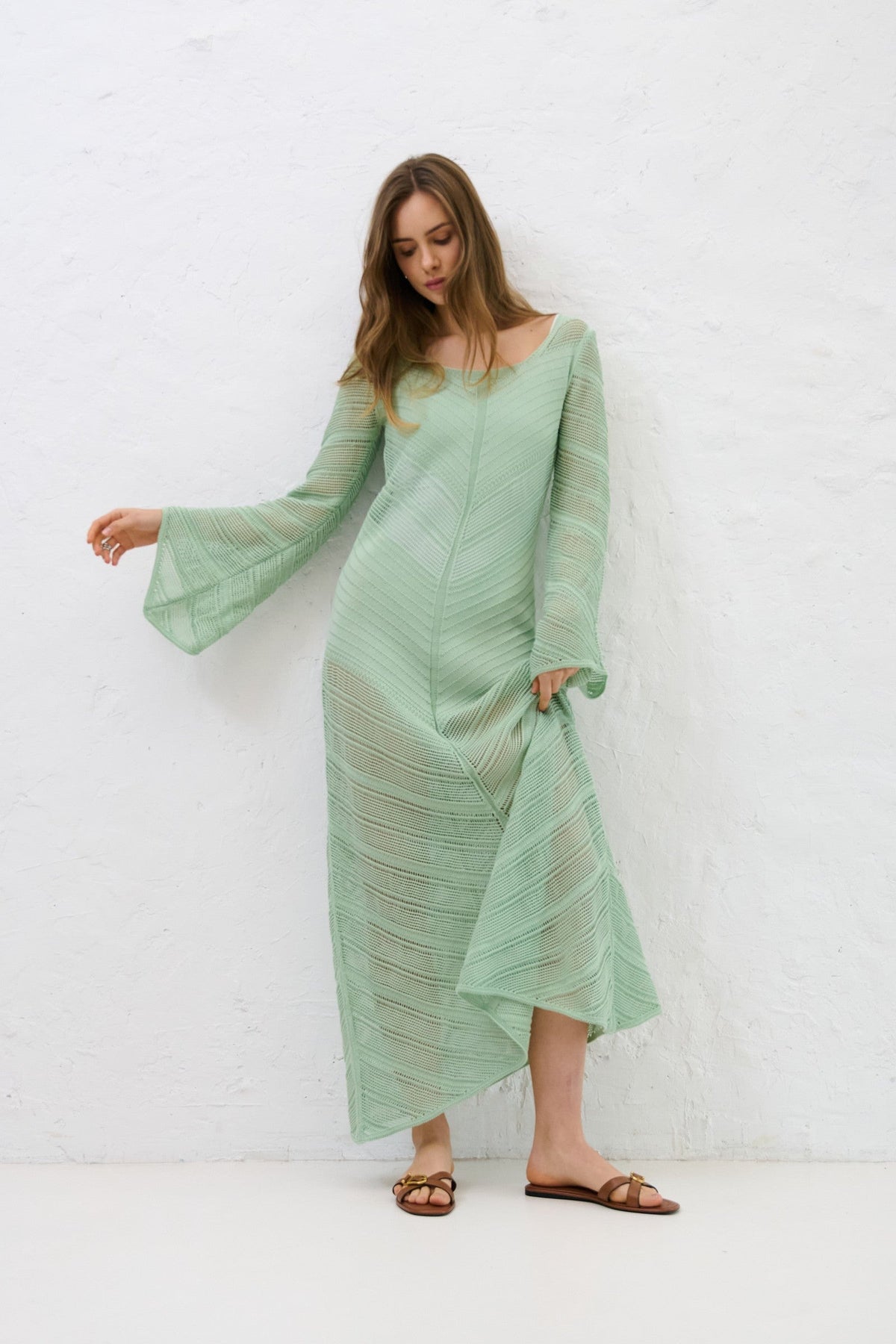 Maxi Dress Women - Openwork Cotton Long Dress