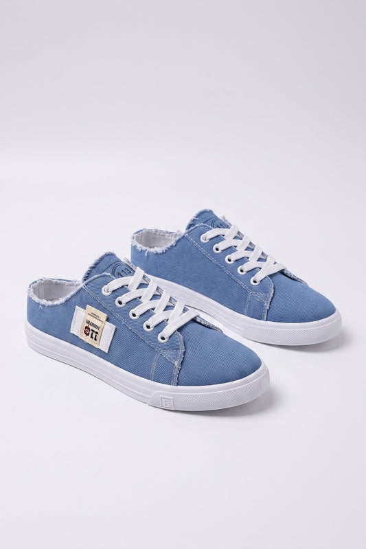 Sneakers Women - Denim Lace-Up Trainers