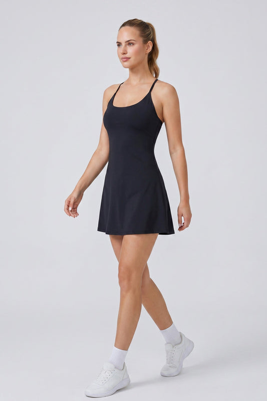 Dress Women - Two-in-One Active Dress with Built-In Shorts