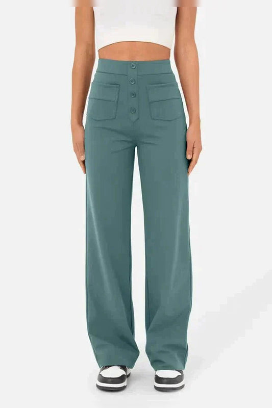 Trousers Women - Stretch Casual Trousers with Elastic Waist