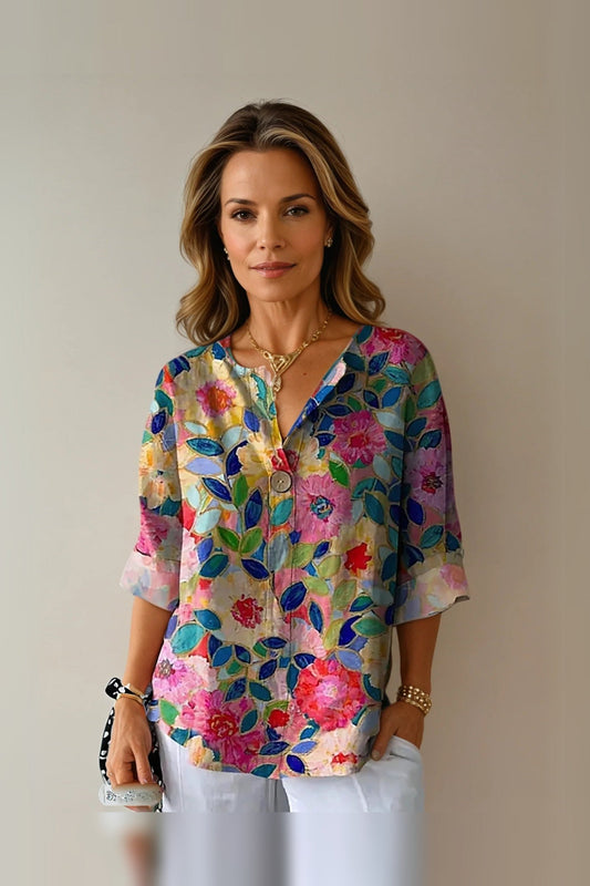 Blouse Women - Lightweight Floral Print Blouse