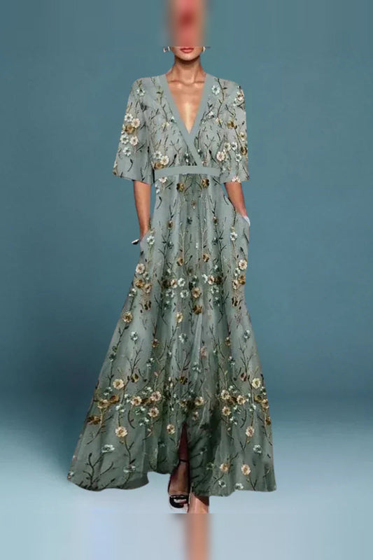 Maxi Dress Women - Floral Print Maxi Dress