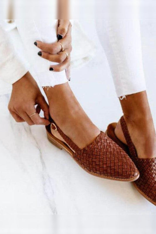 Ballet Flats Women - Lightweight Woven Ballet Flats with Cushioned Sole