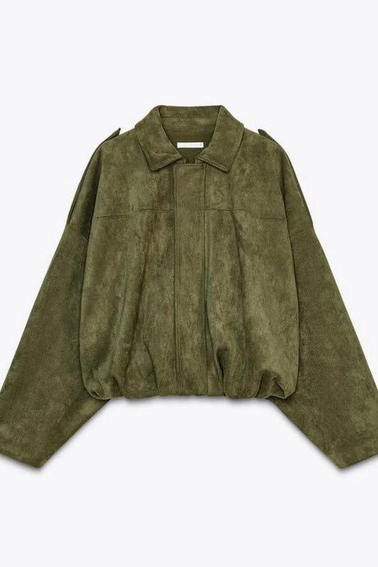 Jacket Women - Oversized Relaxed Jacket with Dropped Shoulders