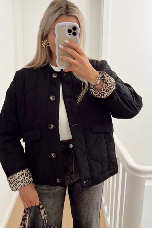 Jacket Women - Cropped Jacket with Contrast Print Lining