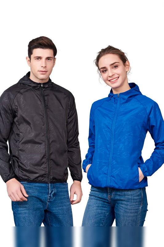 Unisex Jacket Men - Water Repellent Hooded Jacket with Zip Pockets