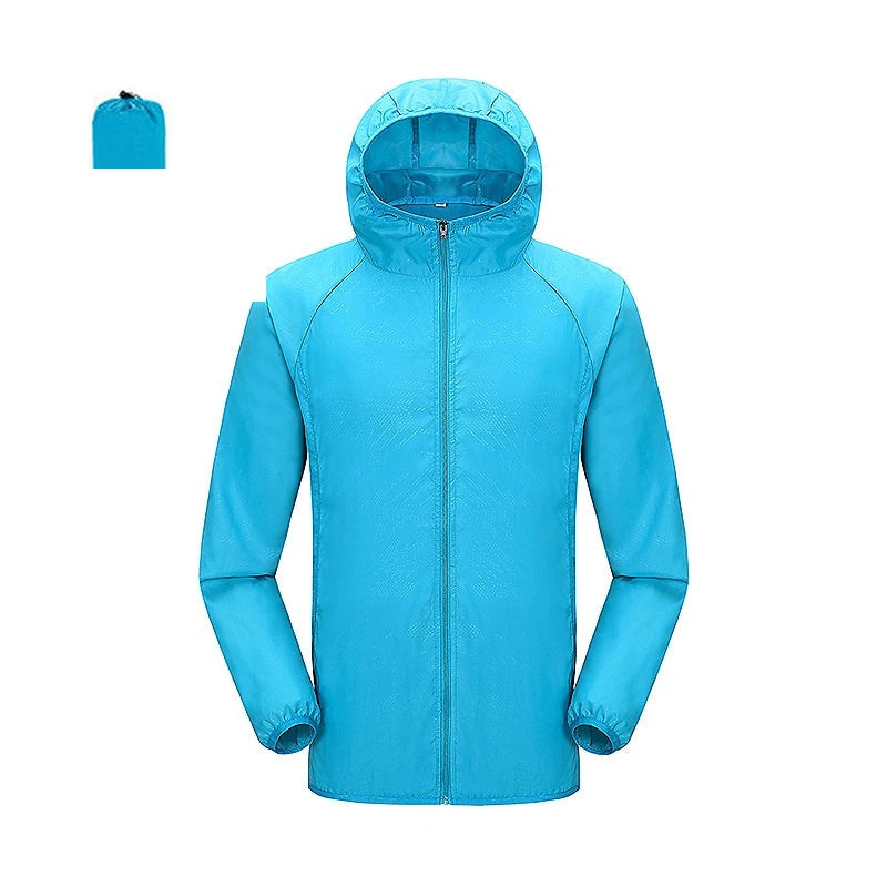 Unisex Jacket Men - Water Repellent Hooded Jacket with Zip Pockets