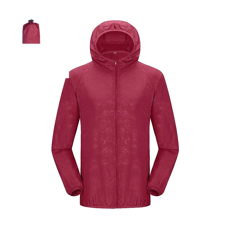 Unisex Jacket Men - Water Repellent Hooded Jacket with Zip Pockets