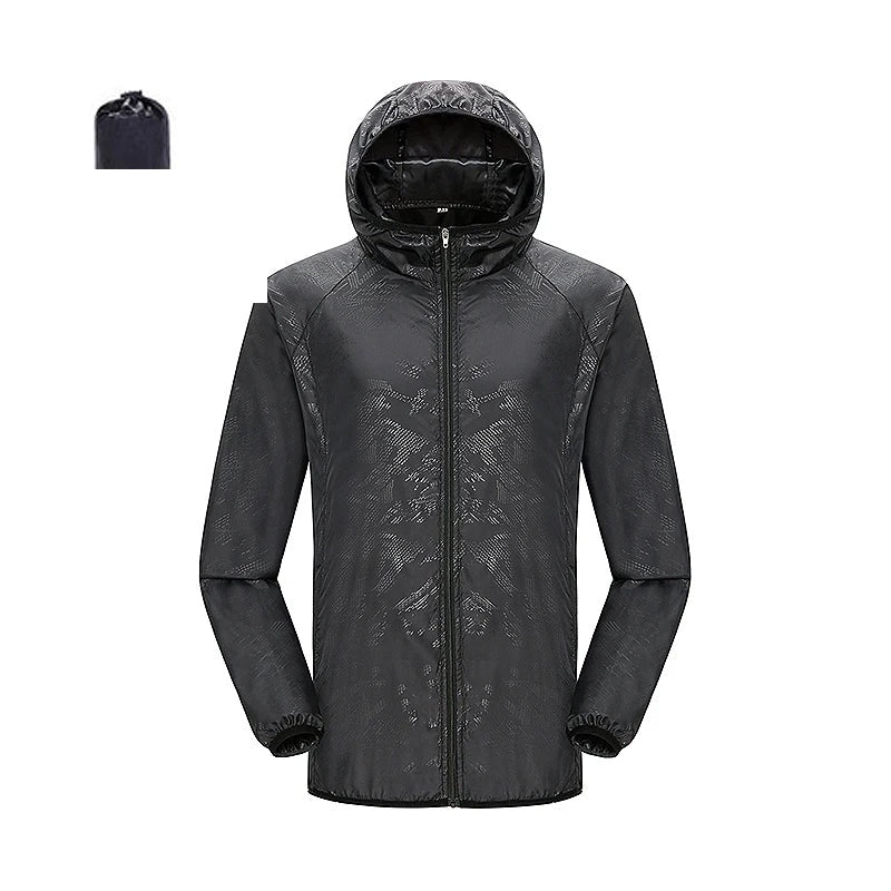 Unisex Jacket Men - Water Repellent Hooded Jacket with Zip Pockets