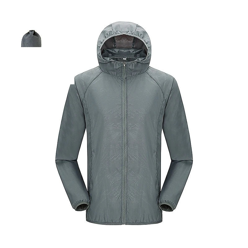 Unisex Jacket Men - Water Repellent Hooded Jacket with Zip Pockets