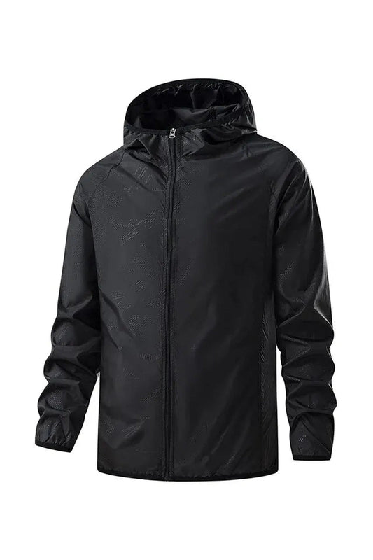 Jacket Men - Lightweight Hooded Windbreaker with Packable Design