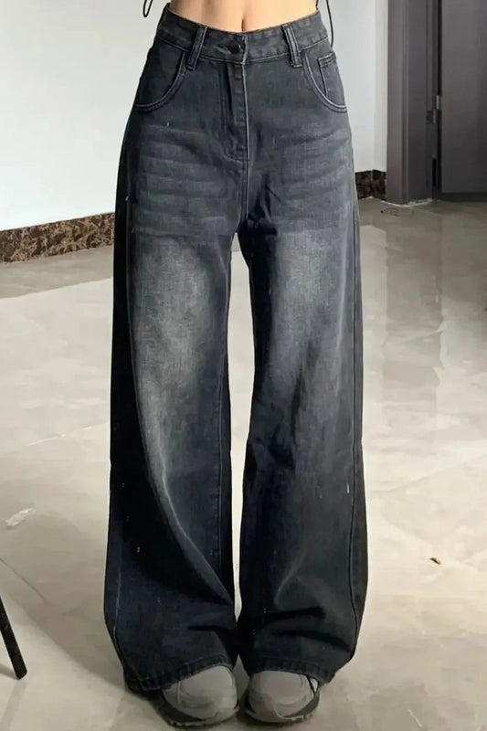 Jeans Women - Wide Leg Baggy Jeans with High Waist