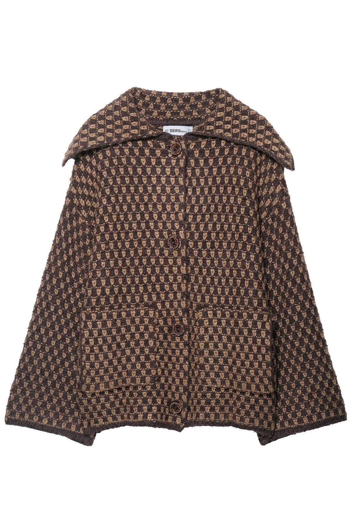 Cardigan Women - Textured Knit Cardigan with Collar and Buttons